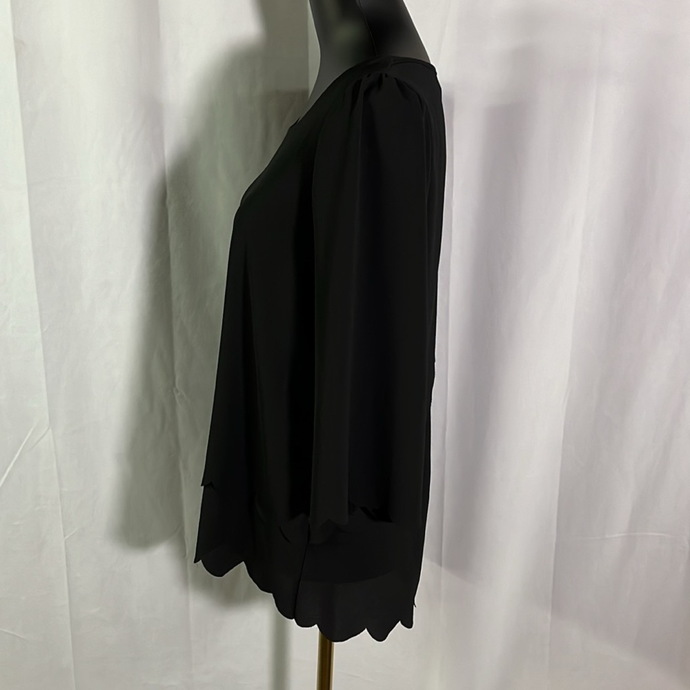 Papermoon Black Scalloped Open Back Blouse - Picture 3 of 16